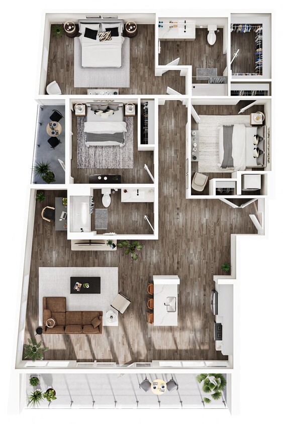 Floor Plan - 3 Bedroom | 2 Bath | Plan C2