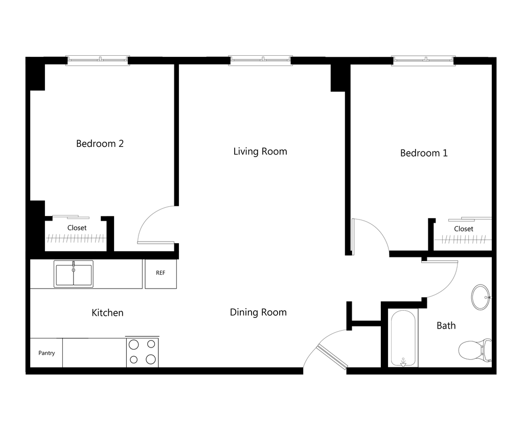 Floor Plan - 2x1