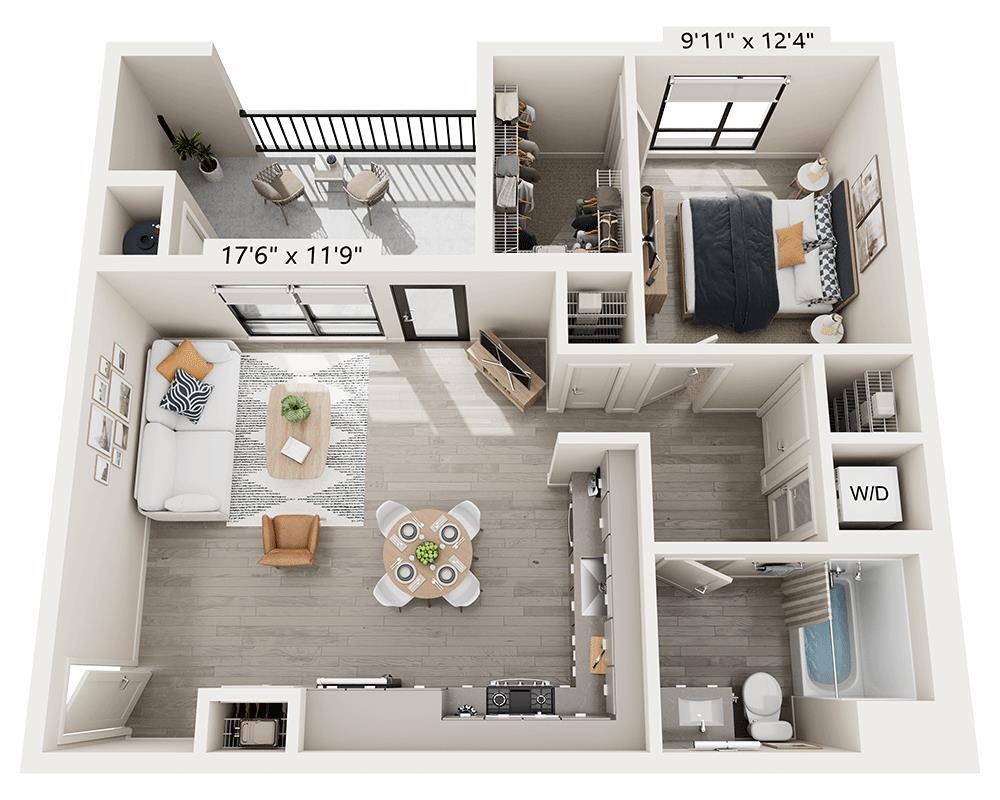 Floor Plan - One Bedroom A1D