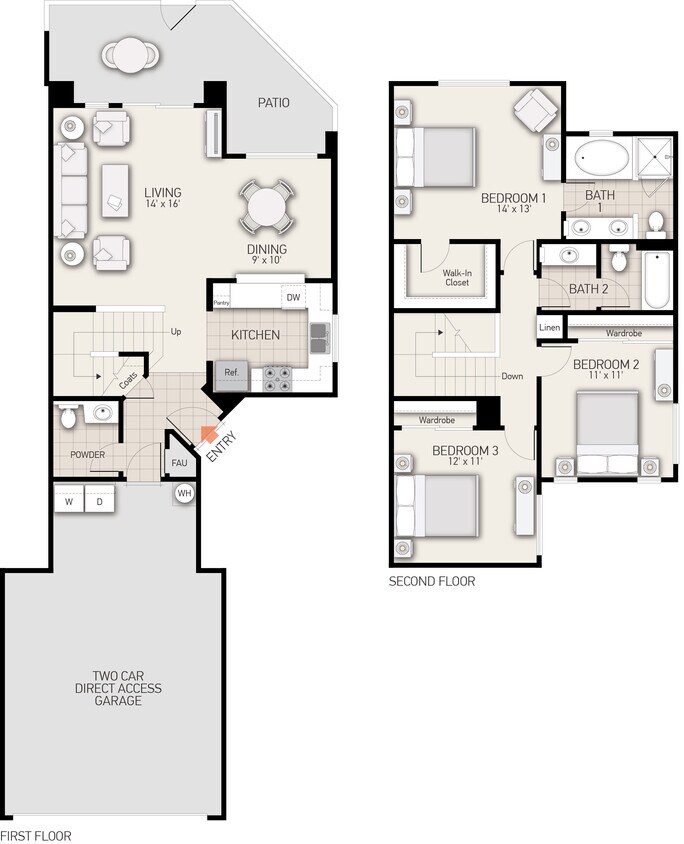 Floor Plan - Plan E - townhome