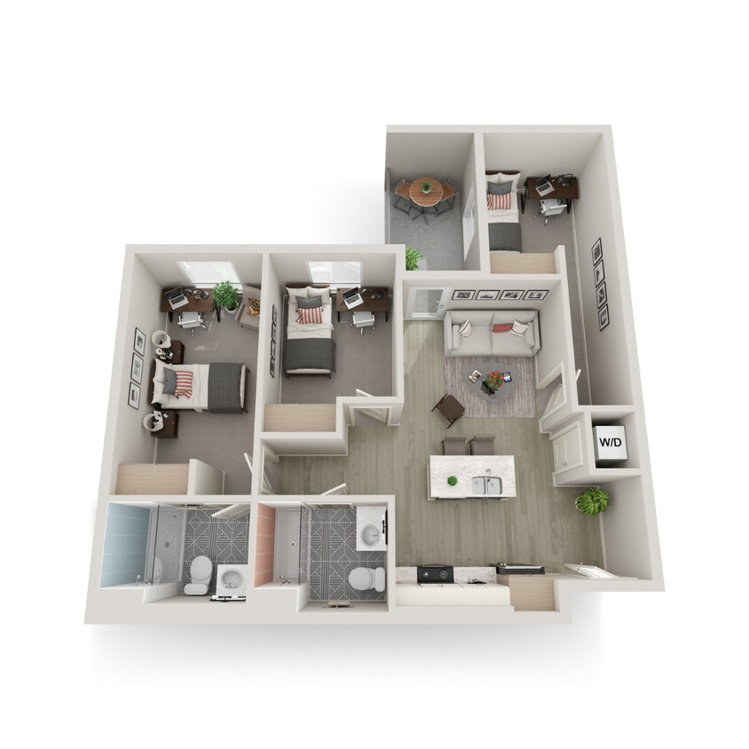 Floor Plan - 3 Bed 2 Bath A