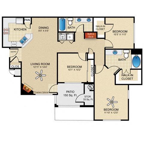 Floor Plan - 3x2 The Relax Classic