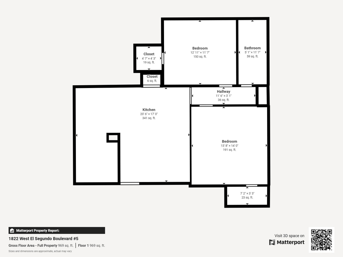 Floor Plan - 2 Bed 1 Bath