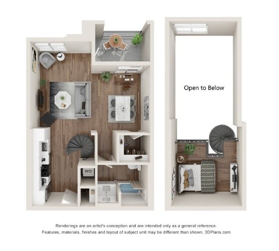 Floor Plan - Studio +Loft - 806 sqft