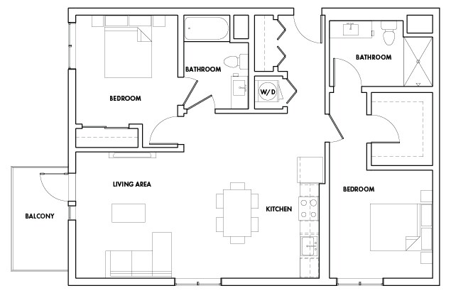 Floor Plan - 2 Bedroom J Trilby