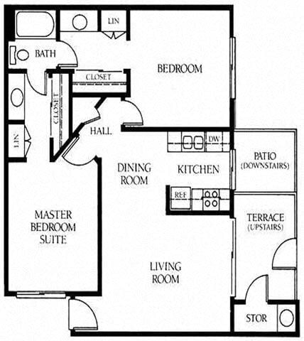 Floor Plan - 2B 1.5B