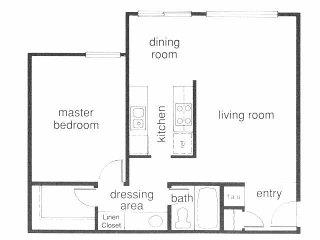 Floorplan - 1 BDRM/1 BATH