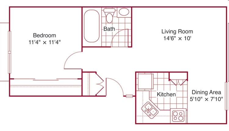 1BR/1BA - 1Bd 1Ba A