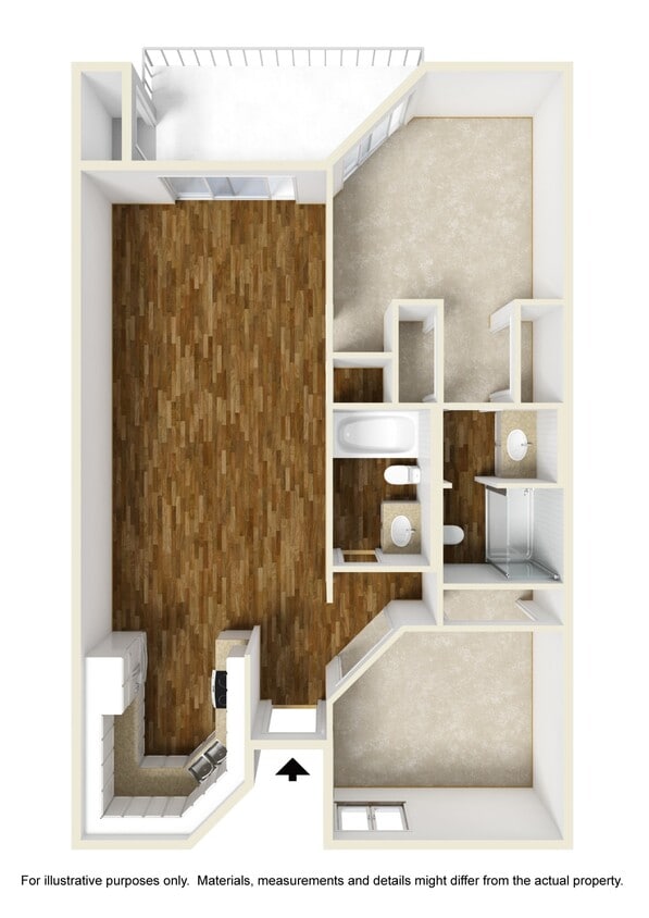 Floor Plan - 2 Bedrooms, 2 Bathrooms C