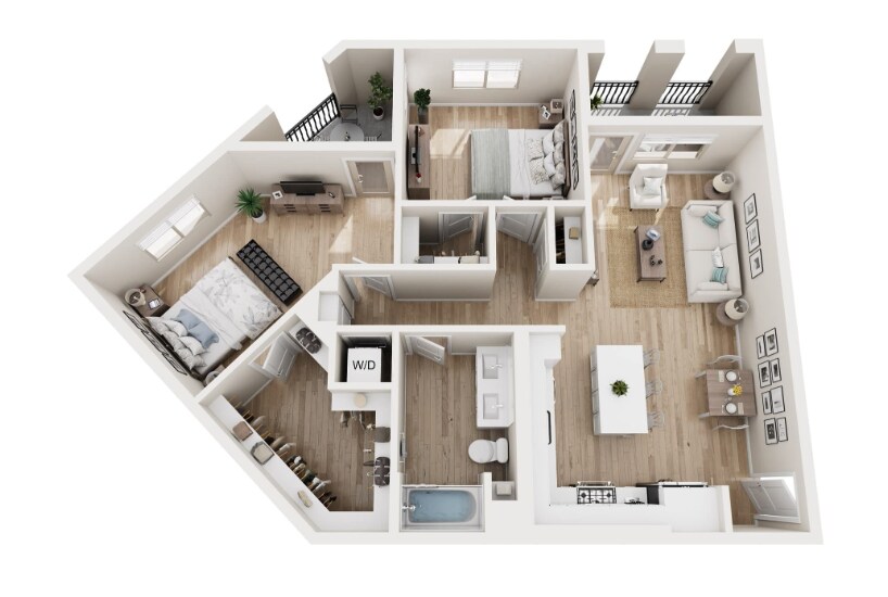 Floor Plan - 2 BD, 2BTH B3