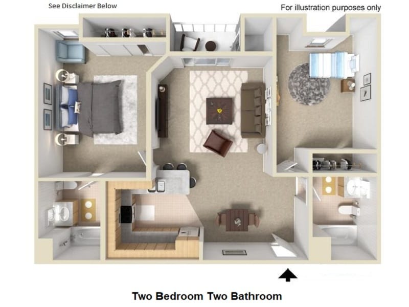 Floor Plan - Two Bedroom Two Bathroom