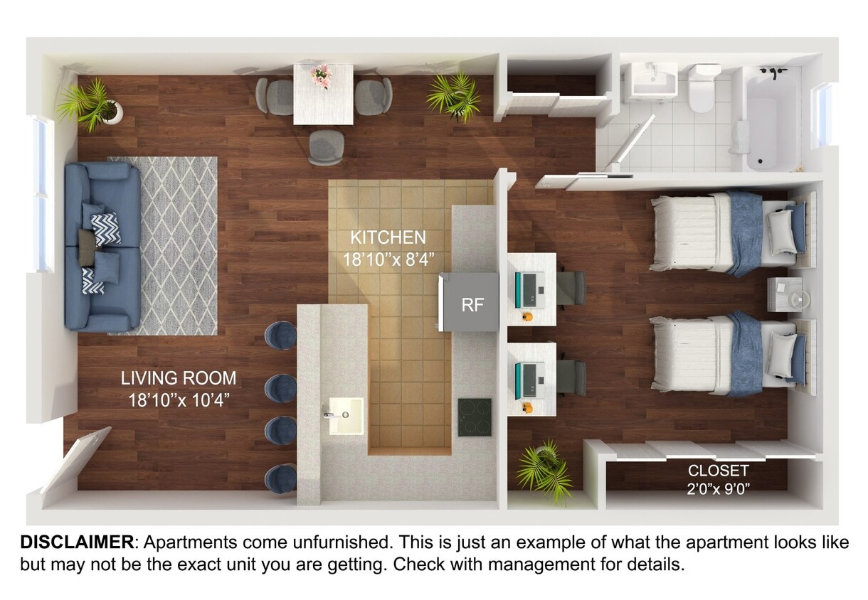 Floor Plan - Deluxe One Bedroom