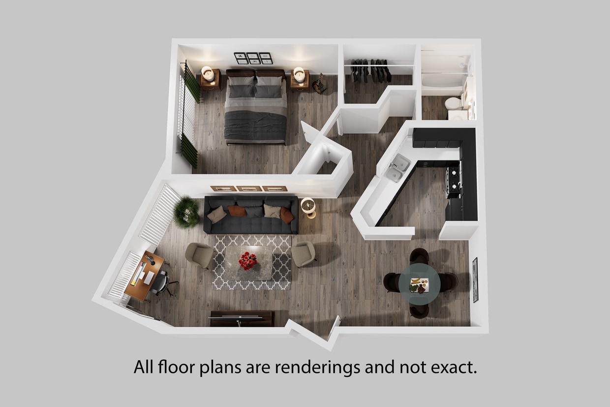 Floor Plan - 1 Bedroom + 1A