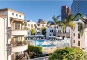 Aerial Photo with Pool View - The Glendon Apartments in Westwood