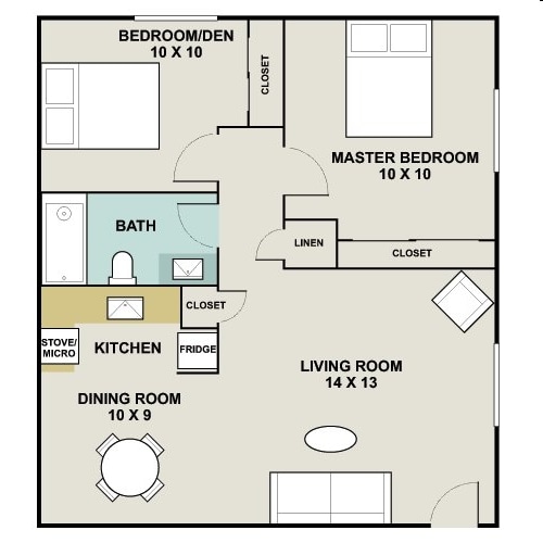 2BR/1BA - 2 Bed 1 Bath Down