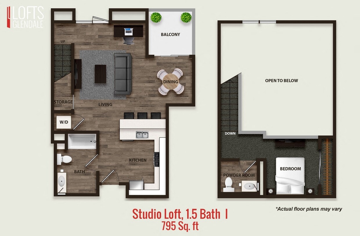 Floor Plan - Studio Loft, 1.5 Bath I