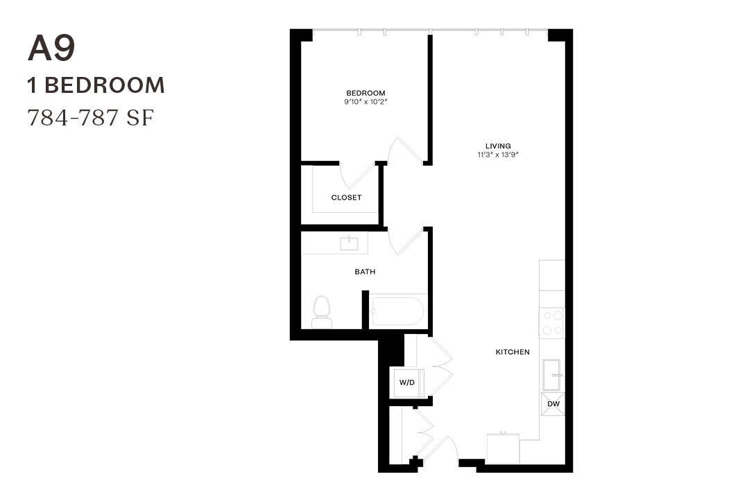 Floor Plan - One Bedroom A9 