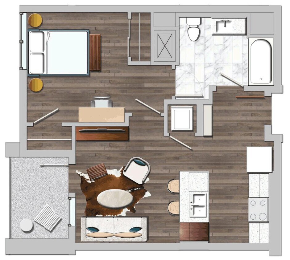 Floor Plan - 1 Bedroom A2