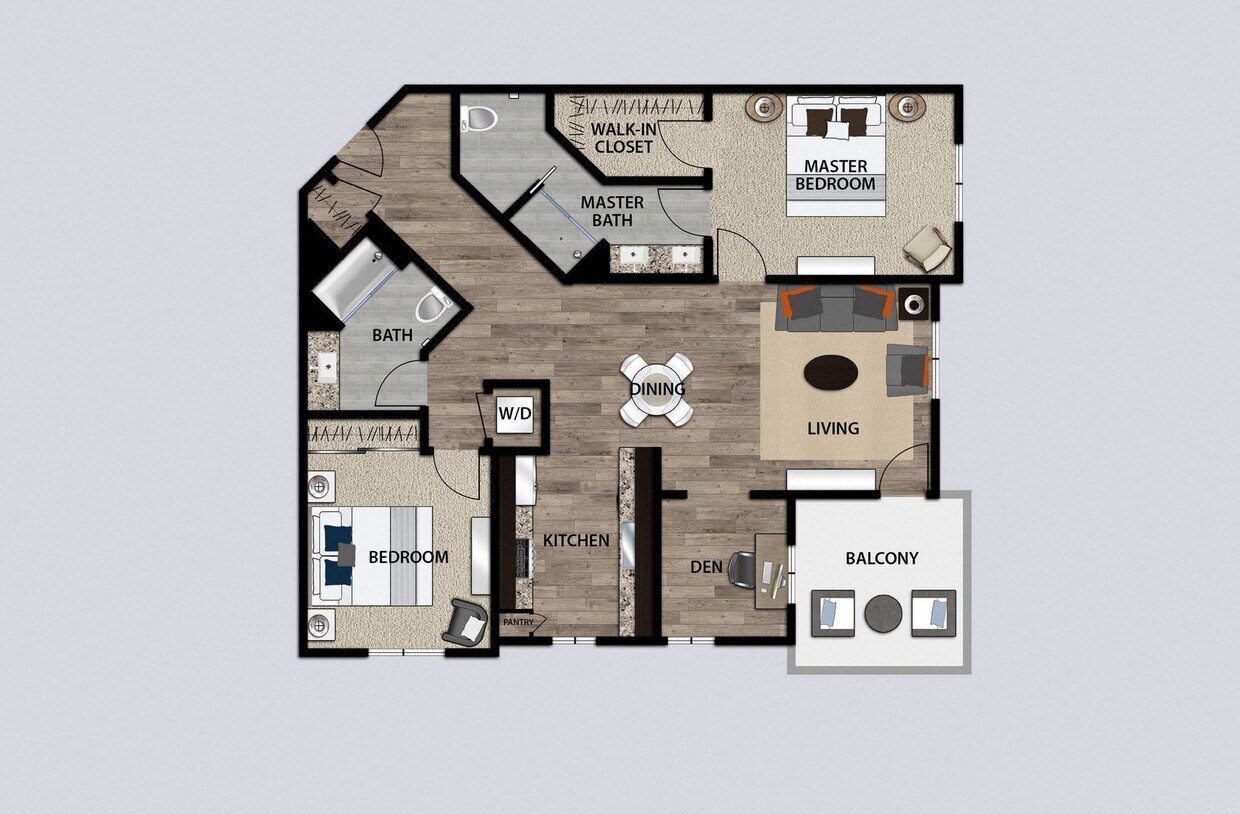 Floor Plan - The Magnolia, 2 Bed 2 Bath With Den