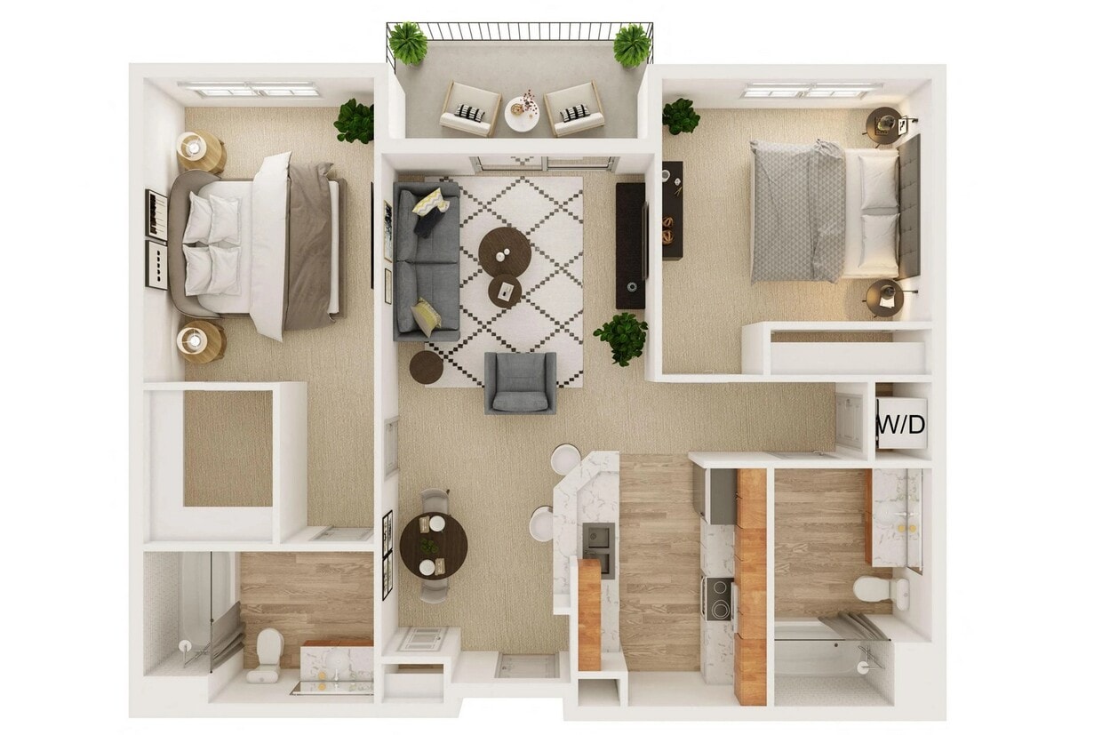 Floor Plan - 2 Bedroom, 2 Bath A