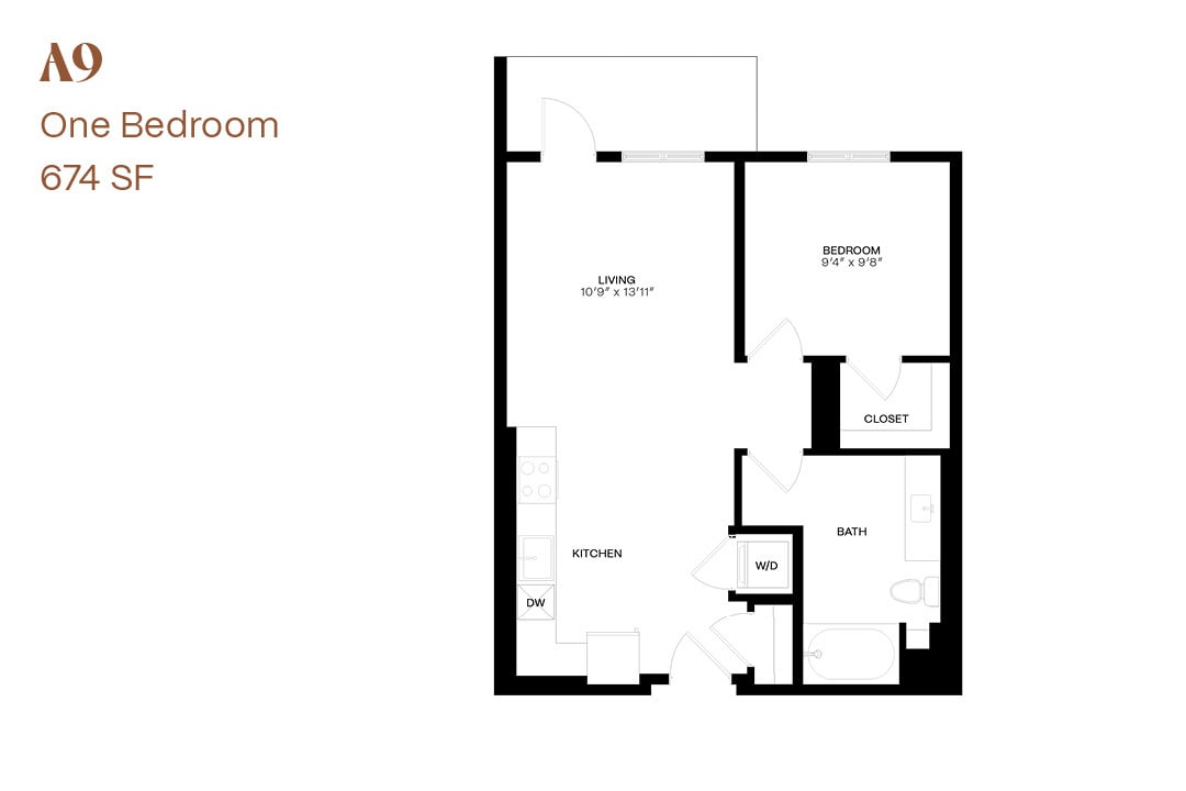 Floor Plan - One Bedroom A9