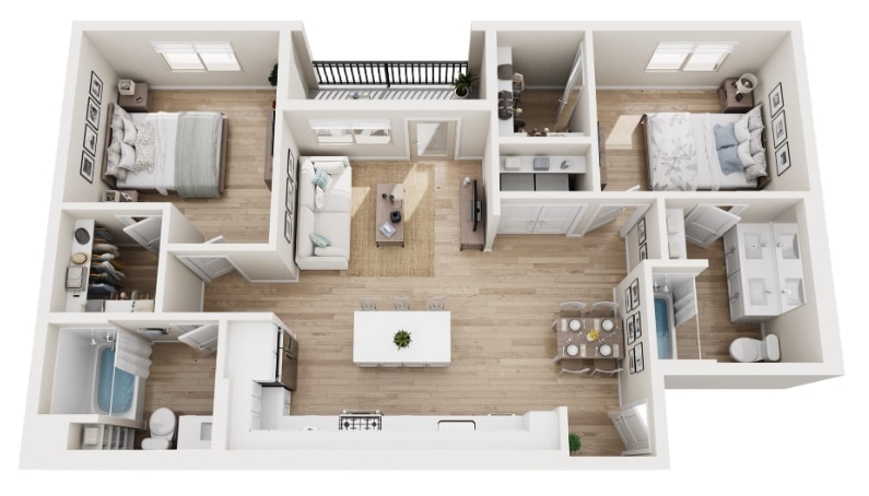 Floor Plan - 2 BD, 2BTH B2