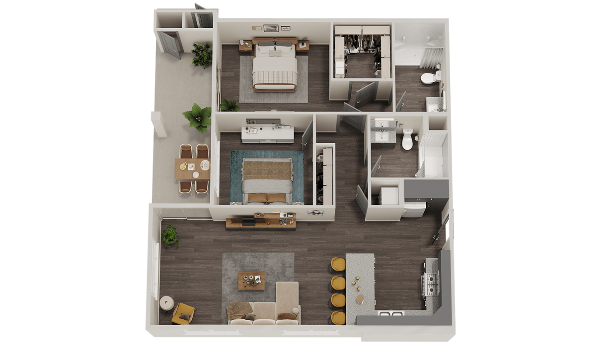 Floor Plan - 2 Bedroom 2 Bath 