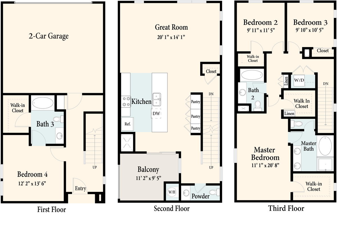 Floor Plan - The Townhomes - Plan 6