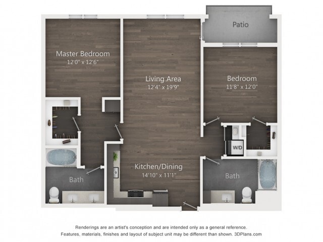 C1 | 2 bed 2 bath | 1139 sq ft - C1