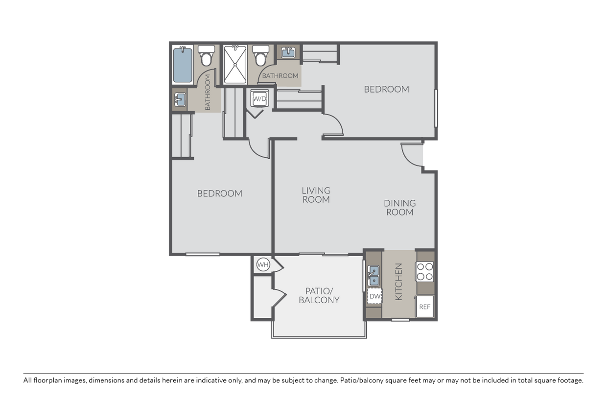 Floor Plan - 2 Bed 2 Bath (B2)