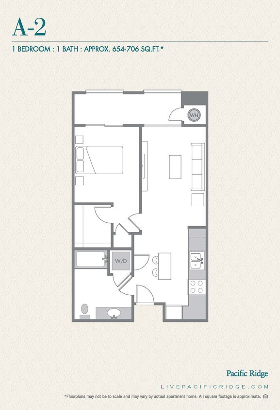 1 Bed : 1 Bath - A2