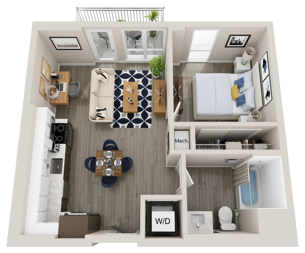 Floor Plan - 1 Bedroom Loft