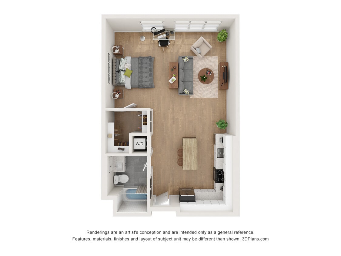 Floor Plan - 1 Bed 1 Bath - 752 sqft
