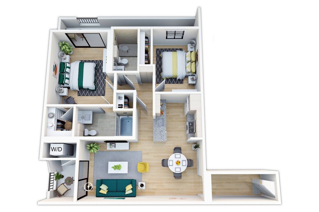 Floor Plan - Unfurnished Penthouse Two Bedroom