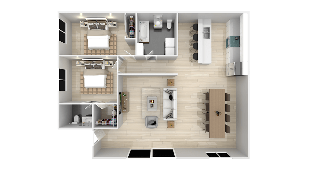 Floor Plan - 2B 1.5B