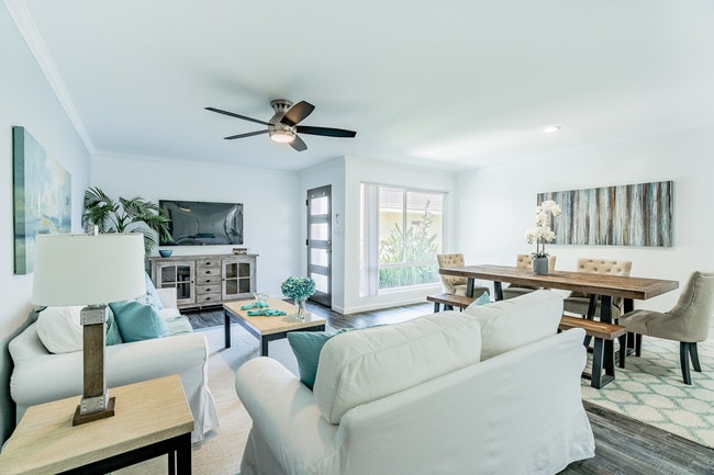 3 Bdrm Livingroom/Dining area - Palm View Village Gardena Apartments