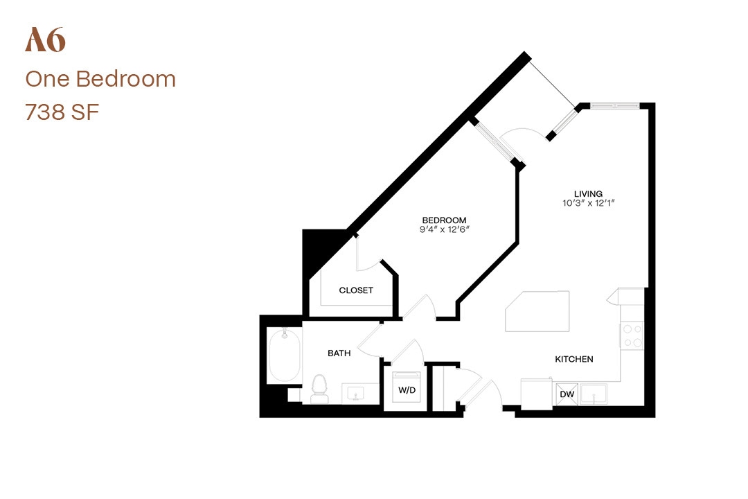 Floor Plan - One Bedroom A6