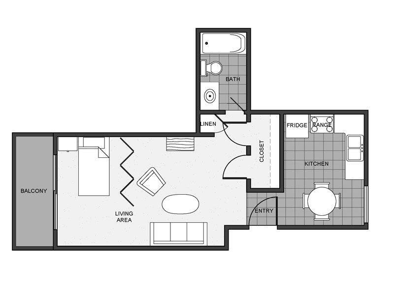 Floor Plan - Studio 1 Bathroom