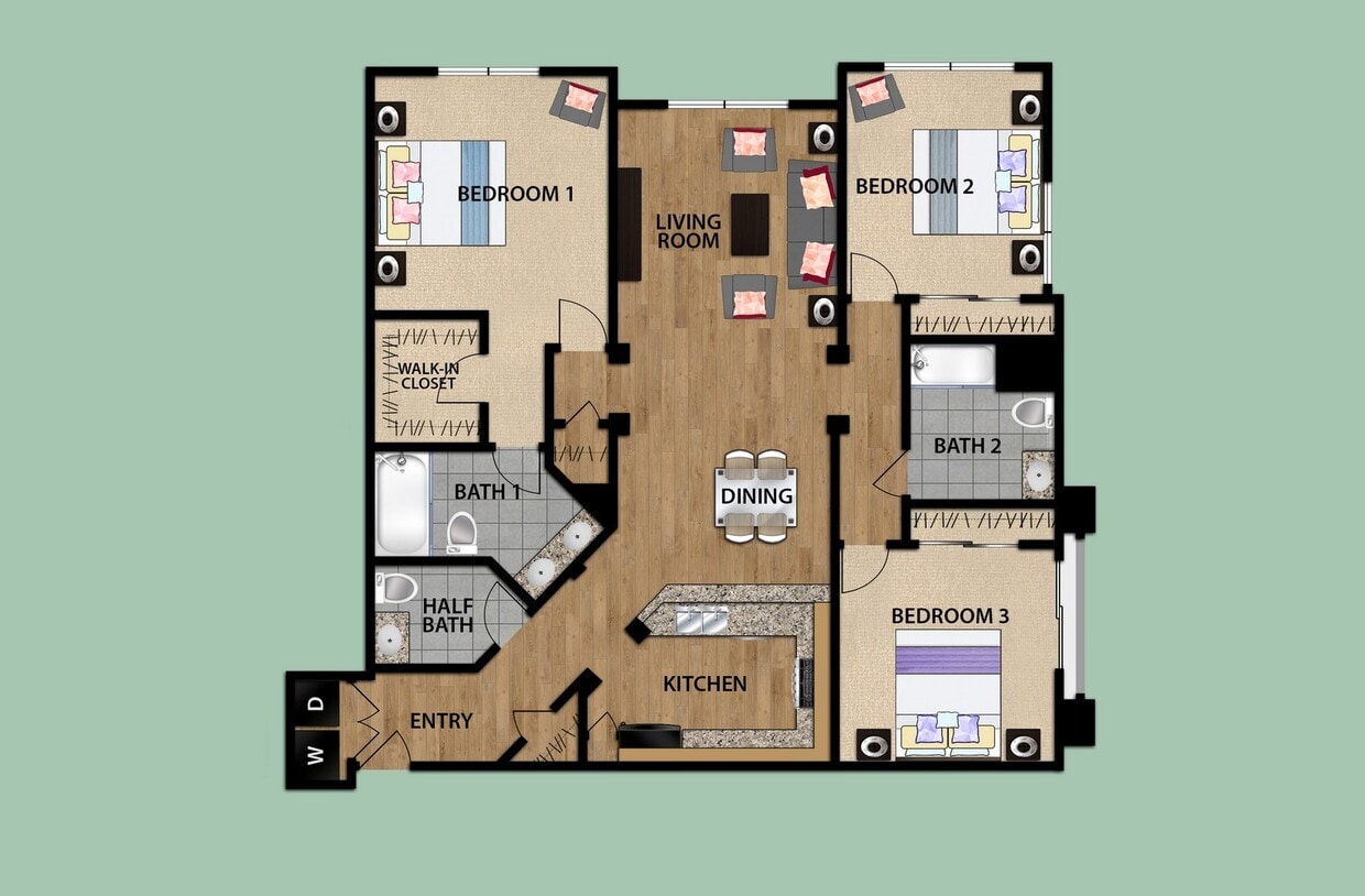 Floor Plan - Three Bedroom C2