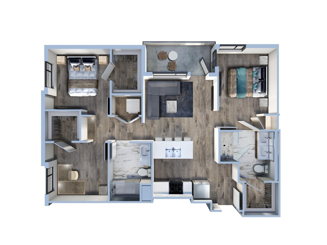 Floor Plan - 2 Bed/2 Bath-C3