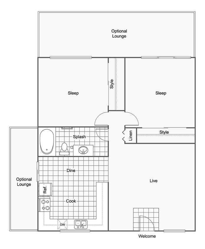 Sycamore | 2-Bedroom Floorplan - Sycamore