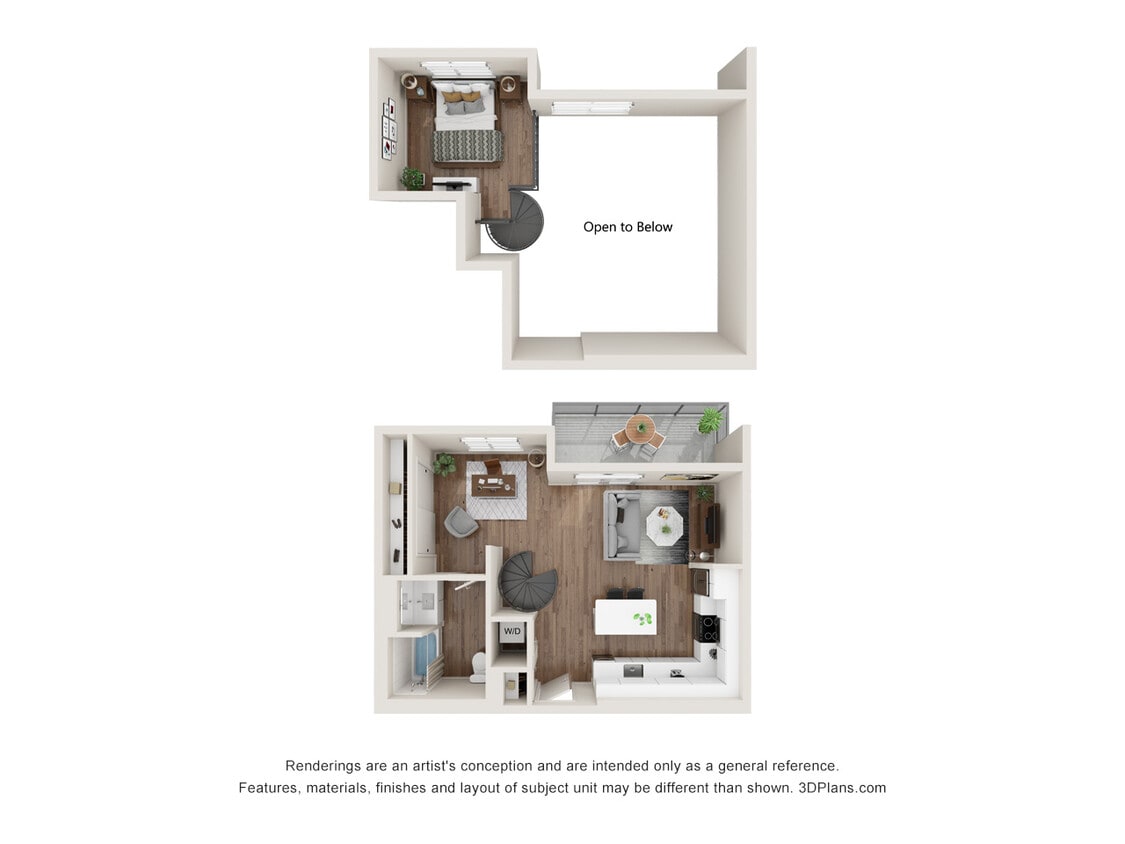 Floor Plan - Studio +Loft - 773 sqft