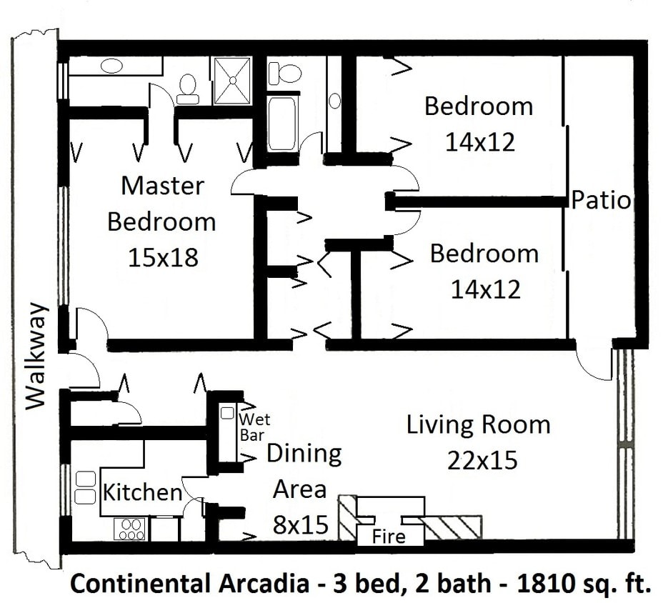 Floor Plan - 3 Bdrm w/ Modern Wood & Granite