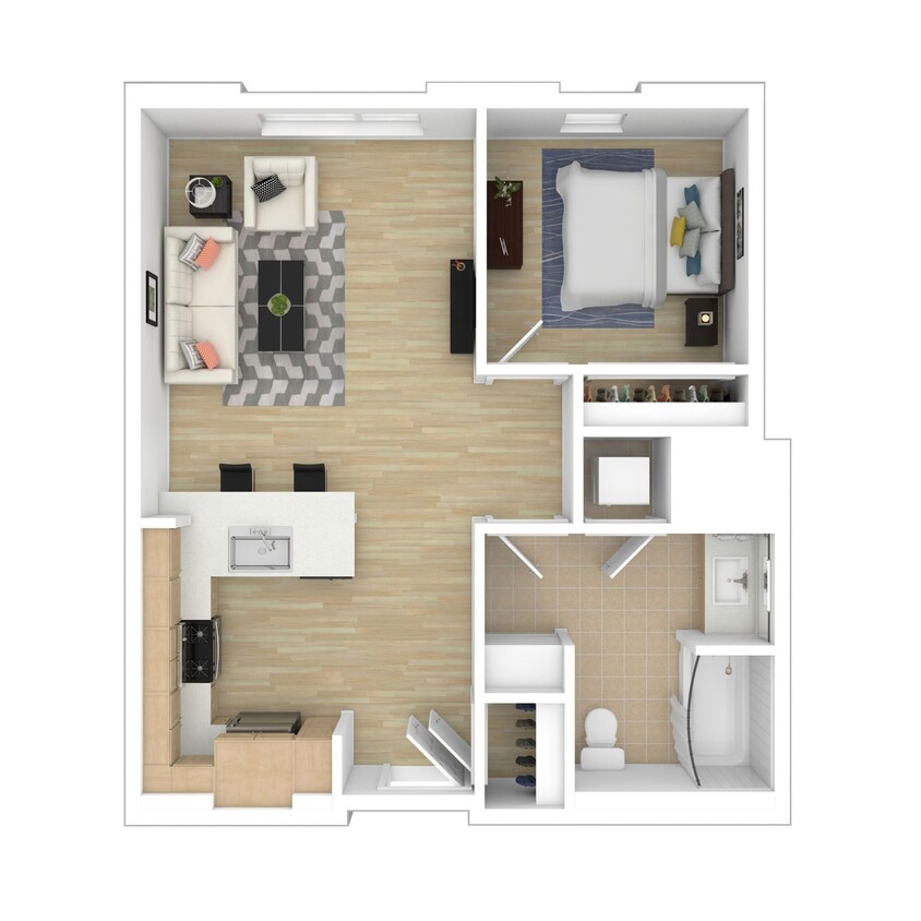 Floor Plan - Small 1 Bedroom 1 Bath