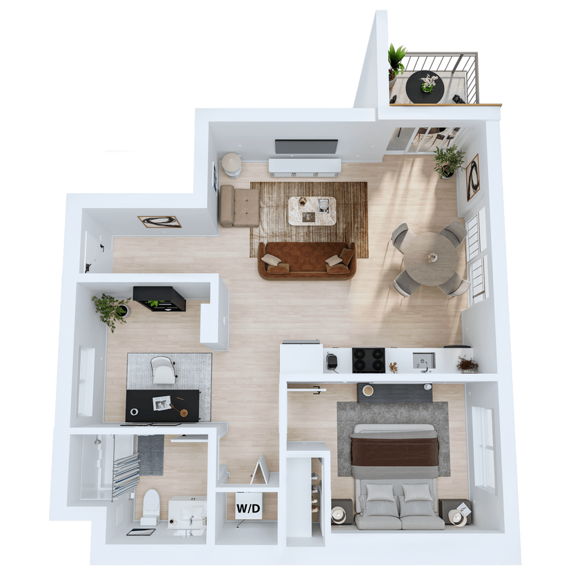 Floor Plan - Plan G - 1 Bedroom Plus Flex Space, 1 Bath