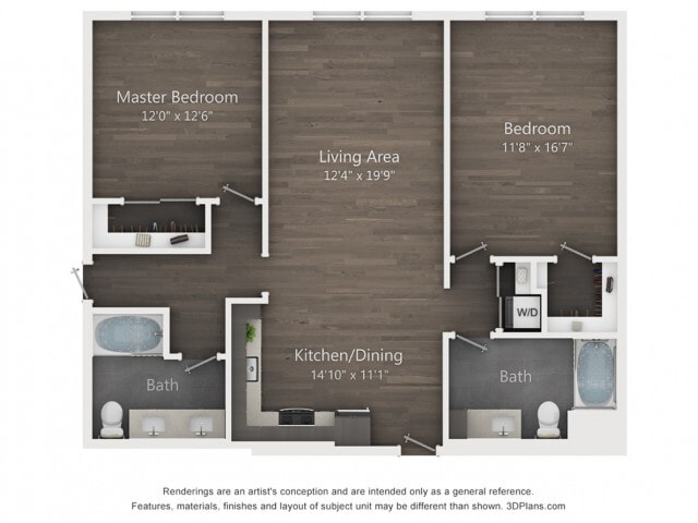 C1-1 | 2 bed 2 bath | 1182 sq ft - C1-1