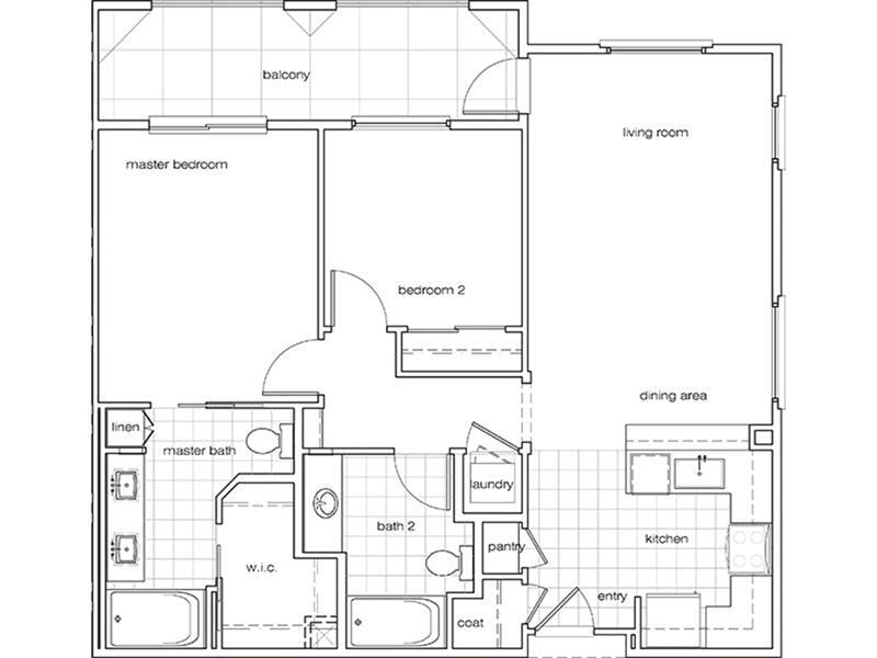 Floor Plan - 2Bedroom2BathroomC