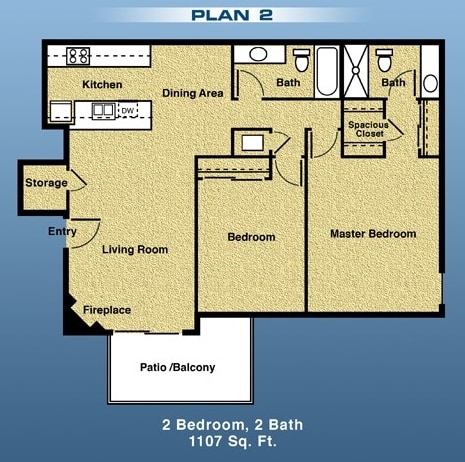 2BR/2BA - 2 Bed/2 Bath