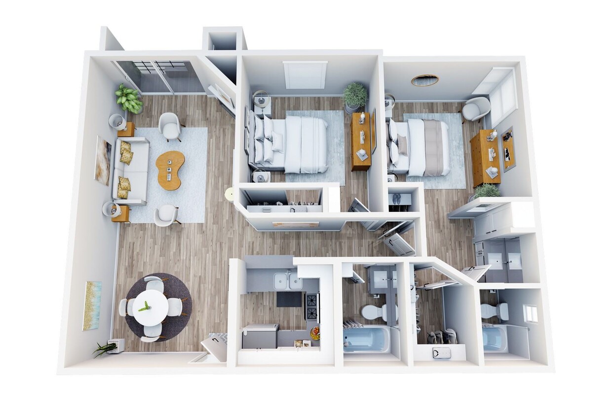 Floor Plan -  2 Bed 2 Bath B
