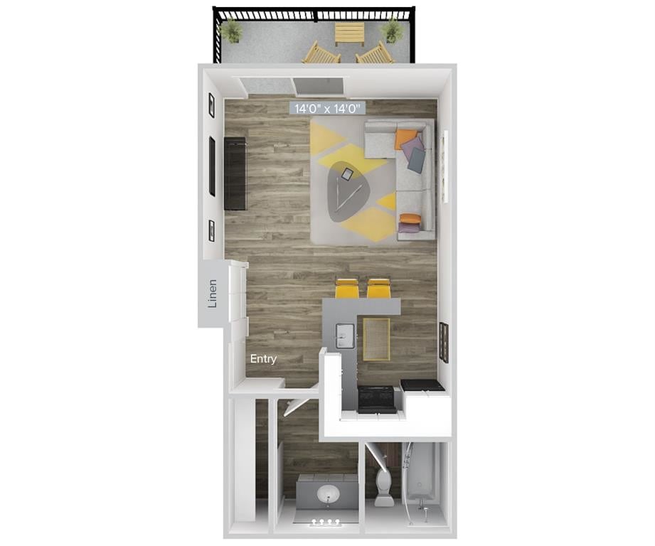 Floor Plan - Furnished-S1-406-1-Furnished